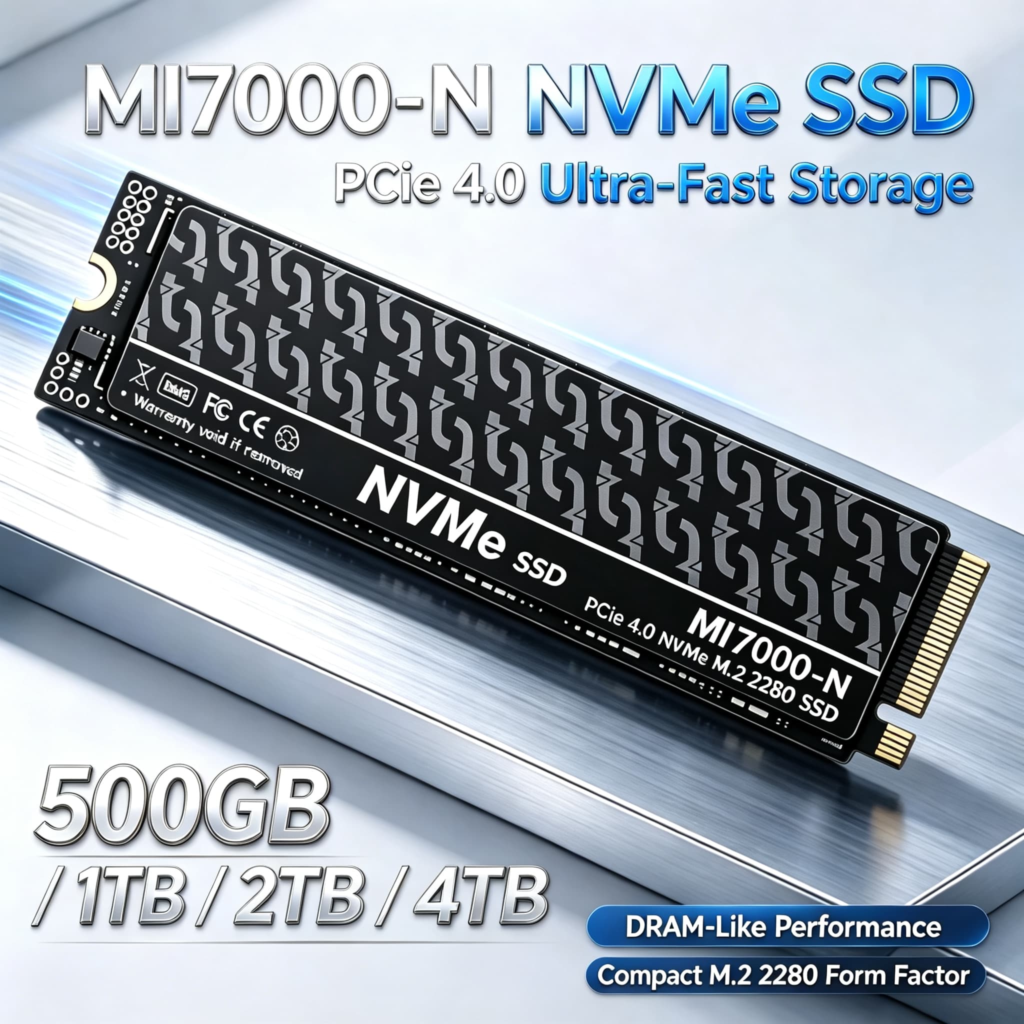 M.2 Nvme 4Tb Pcie 4.0 Ssd - MI7000N، قرص تخزين داخلي من نوع