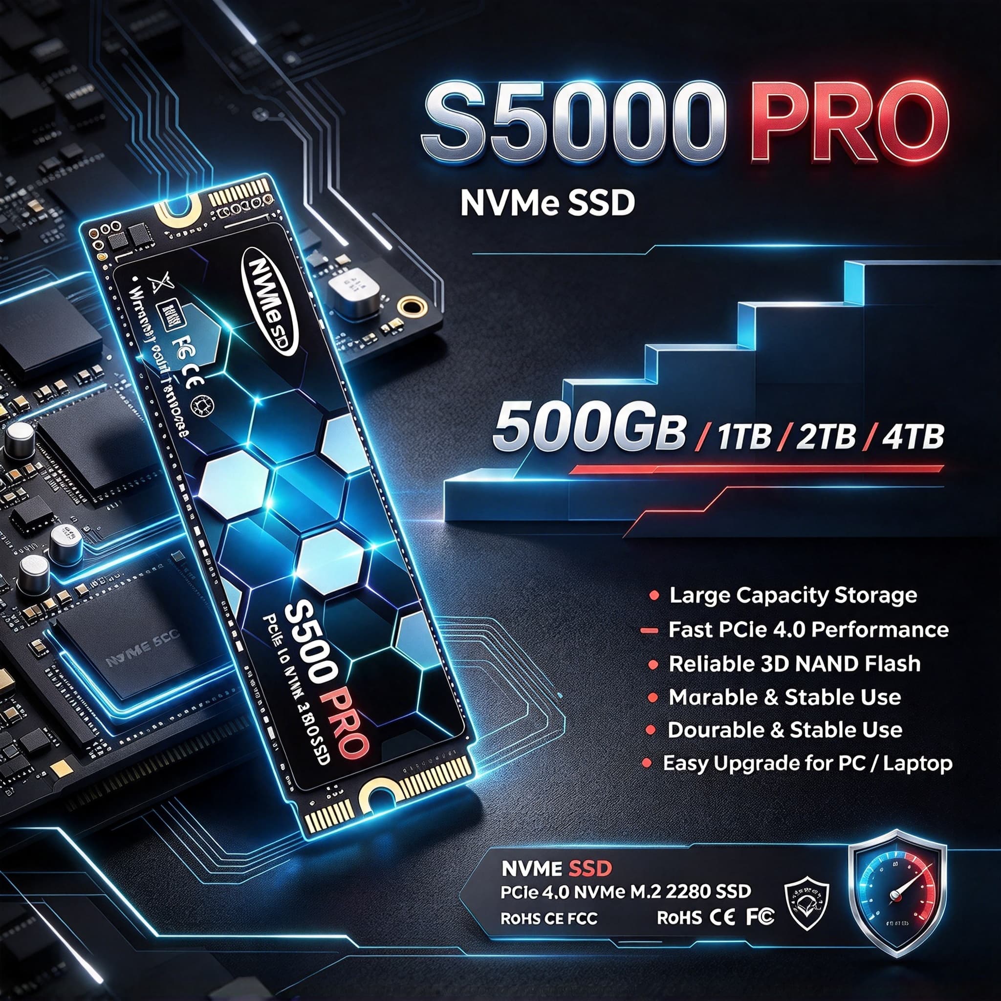 M.2 Nvme 4Tb Pcie 4.0 Ssd - قرص تخزين داخلي S5000 PRO M.2