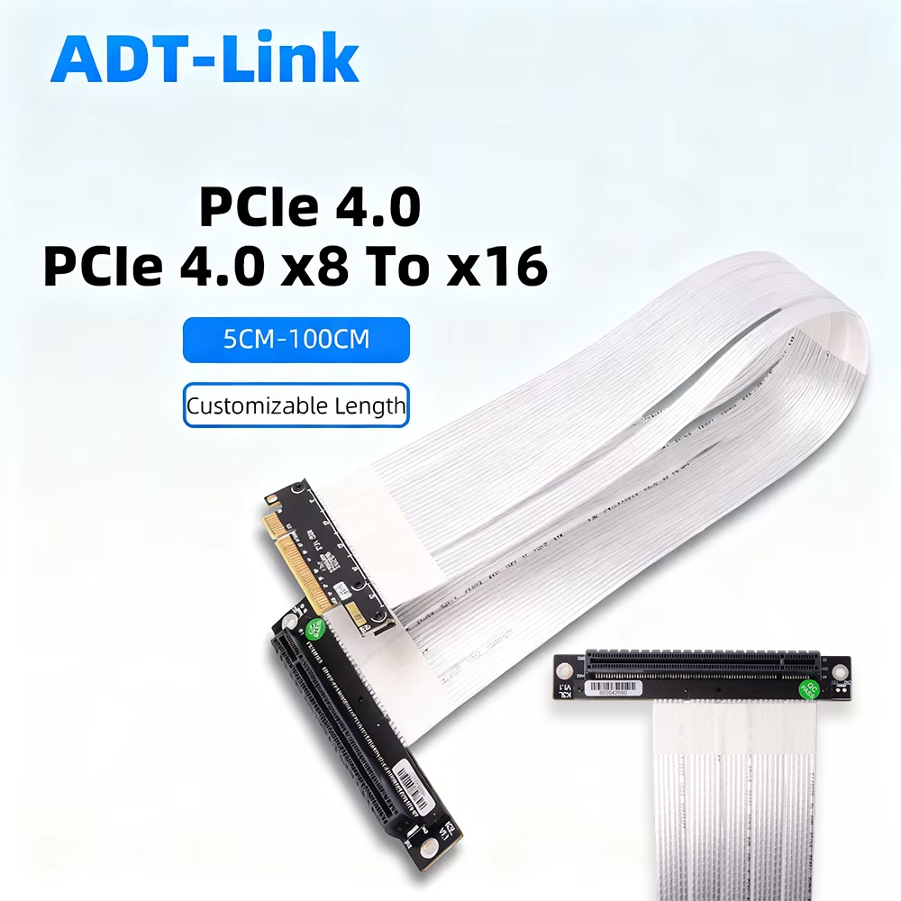 Pcie 4.0 X16 Riser Cable 90 Degree - كابل تمديد ADT-Link PCIE 4.0 /