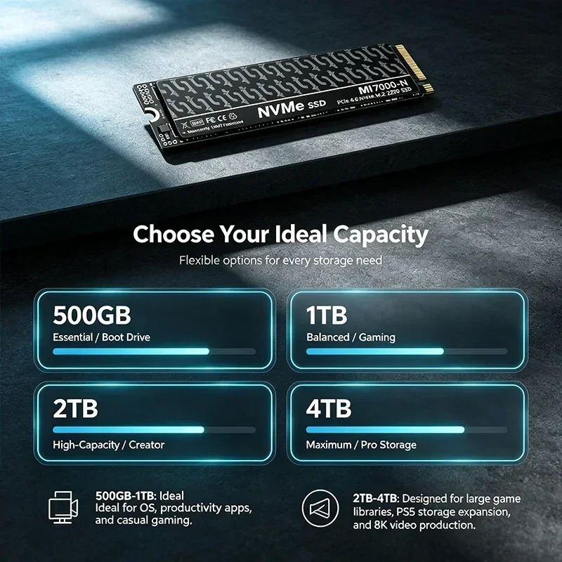 MI7000N، قرص تخزين داخلي من نو - مراجعة M.2 Nvme 4Tb Pcie 4.0 Ssd وسعره