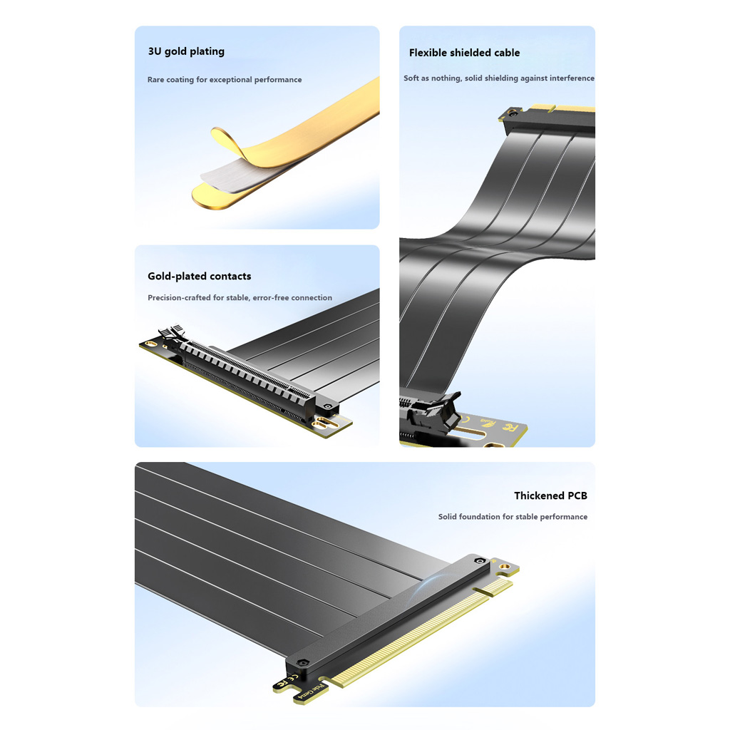 كابل تمديد وحدة معالجة الرسوما - مراجعة Pcie 4.0 X16 Riser Cable 90 Degree وسعره