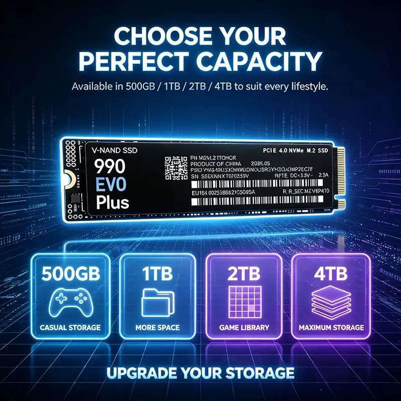 990 EVO Plus، سعة تخزين 500 جي - مراجعة M.2 Nvme 4Tb Pcie 4.0 Ssd وسعره