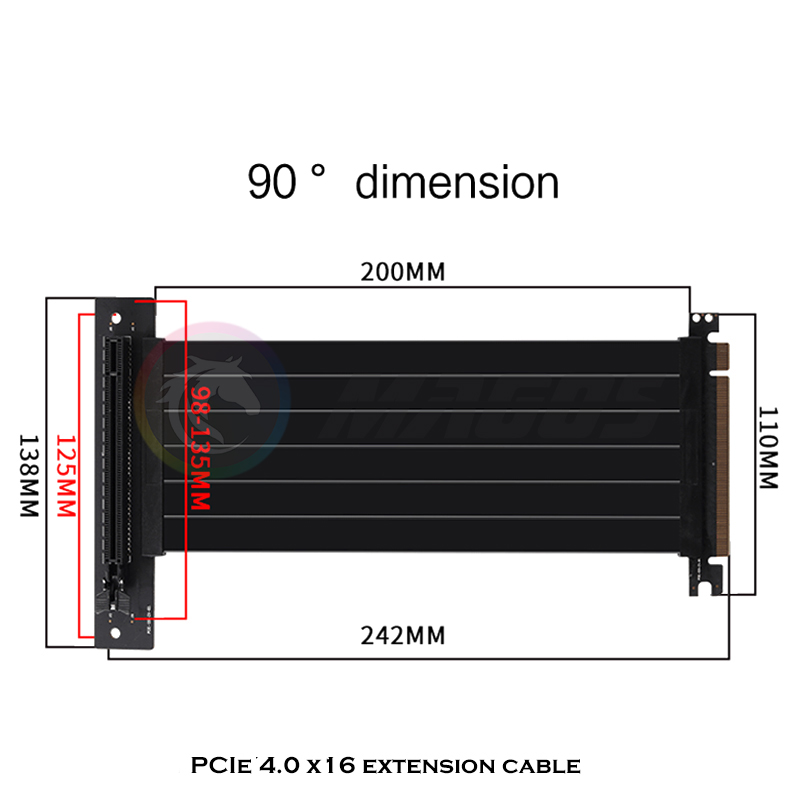 PCIE 4.0 X16 Riser Cable Video - مراجعة Pcie 4.0 X16 Riser Cable 90 Degree وسعره