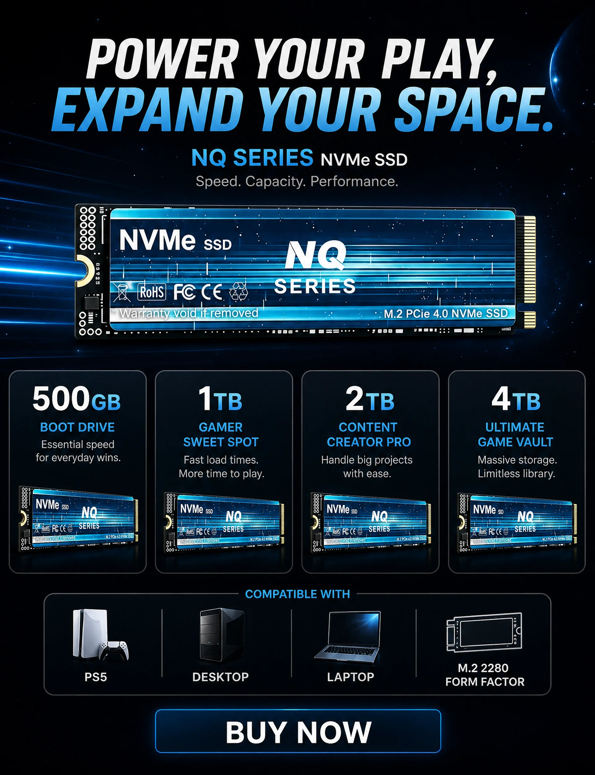 قرص تخزين SSD من سلسلة NQ بسرع - مراجعة M.2 Nvme 4Tb Pcie 4.0 Ssd وسعره